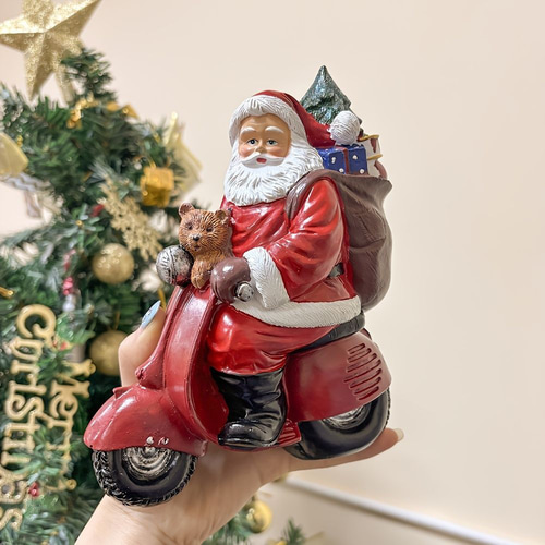 置物 オブジェ ガーデンオーナメント バイクに乗っている