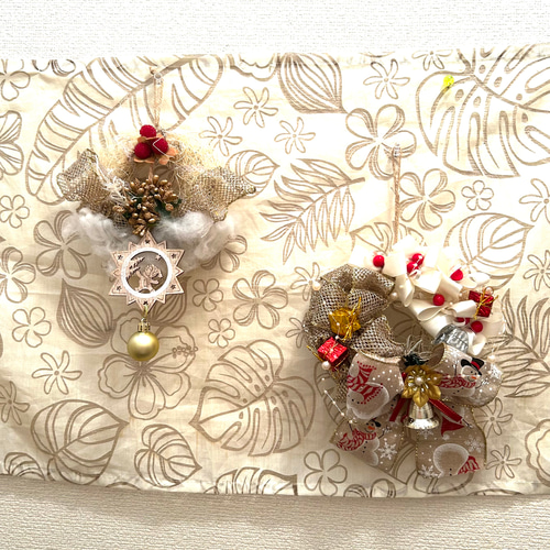 822»◤完売◢早割りクリスマスリース*ゴールドリボン*華やかな可愛い