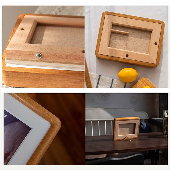 Chocolate -無垢材フォトフレーム｜写真立て スタンド&ハング両用｜6〜20インチ対応｜結婚記念日出産祝いギフト 6枚目の画像