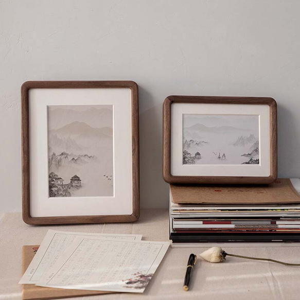 Chocolate -無垢材フォトフレーム｜写真立て スタンド&ハング両用｜6〜20インチ対応｜結婚記念日出産祝いギフト 11枚目の画像