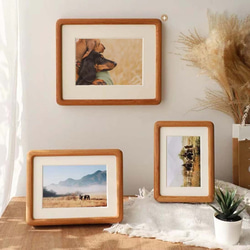 Chocolate -無垢材フォトフレーム｜写真立て スタンド&ハング両用｜6〜20インチ対応｜結婚記念日出産祝いギフト 1枚目の画像