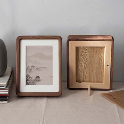Chocolate -無垢材フォトフレーム｜写真立て スタンド&ハング両用｜6〜20インチ対応｜結婚記念日出産祝いギフト 4枚目の画像