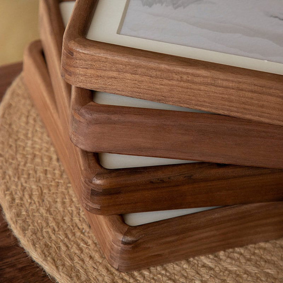 Chocolate -無垢材フォトフレーム｜写真立て スタンド&ハング両用｜6〜20インチ対応｜結婚記念日出産祝いギフト 6枚目の画像