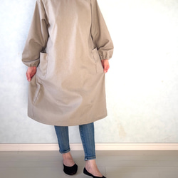 新色追加しました！毎日の割烹着。しっかり素材で頼れる1枚。コットンリネンキャンバス『グレージュ』 6枚目の画像