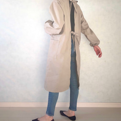 新色追加しました！毎日の割烹着。しっかり素材で頼れる1枚。コットンリネンキャンバス『グレージュ』 11枚目の画像