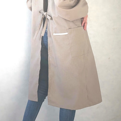 新色追加しました！毎日の割烹着。しっかり素材で頼れる1枚。コットンリネンキャンバス『グレージュ』 12枚目の画像