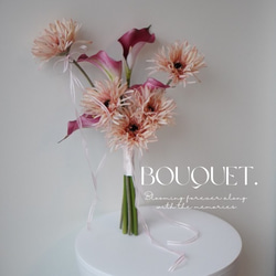 ホワイト ピンク系 アーティフィシャルフラワーブーケ