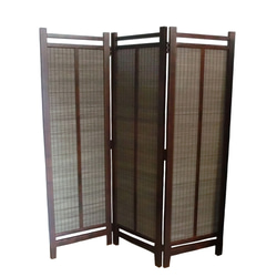 衝立 花柄 タペストリー ついたて ブラウンフレーム パーテーション