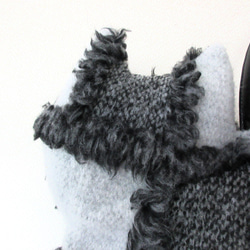 大きめネコバッグ＊グレーニットのパッチワーク 3枚目の画像