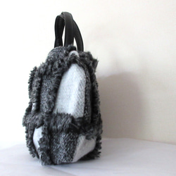 大きめネコバッグ＊グレーニットのパッチワーク 6枚目の画像