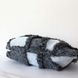 大きめネコバッグ＊グレーニットのパッチワーク 7枚目の画像