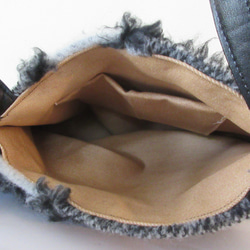 大きめネコバッグ＊グレーニットのパッチワーク 9枚目の画像