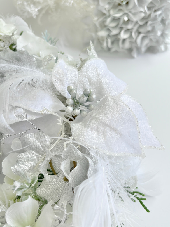 フローズン・ジュエルリース ～ アーティフィシャルフラワー（造花リース）光触媒加工 8枚目の画像