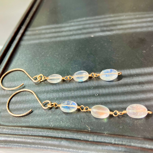 送料無料】 14kgf アンデシンラブラドライト ピアス イヤリング ピアス