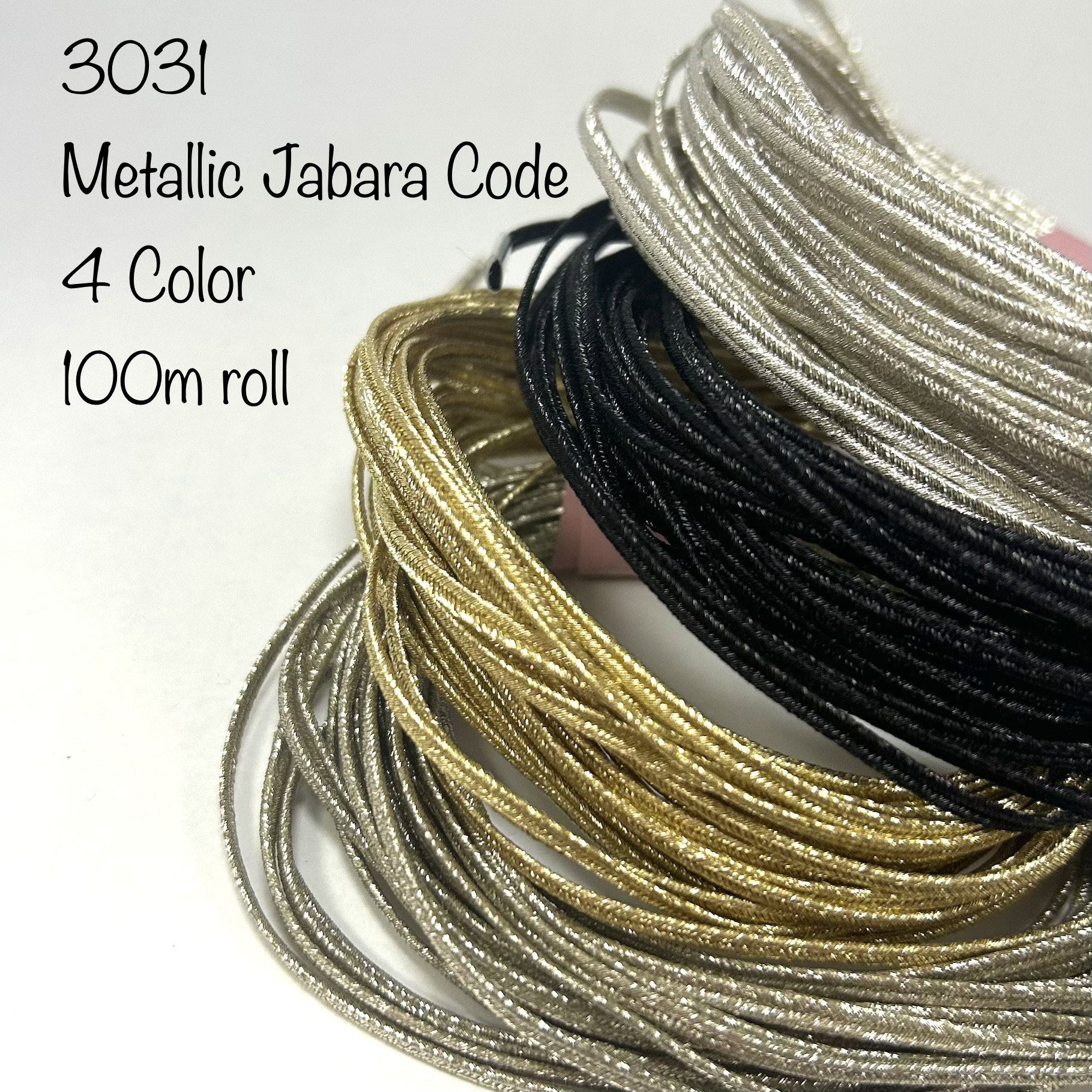 3031 メタリック 蛇腹コード 100m巻 装飾 ソウタシエ