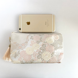 大人可愛いセレブポーチ帯リメイクポーチ化粧ポーチマルチポーチ着物リメイクポーチハンドメイド送料込みNO.5721 7枚目の画像