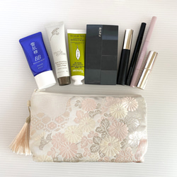 大人可愛いセレブポーチ帯リメイクポーチ化粧ポーチマルチポーチ着物リメイクポーチハンドメイド送料込みNO.5721 8枚目の画像