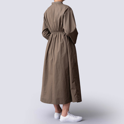 足長ギャザーワンピース　ウエストオーダーメイド　サイズSML　オールシーズン　カーキ　オリーブ 5枚目の画像