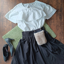 大人の移動ポケット　マイポケット　ふわふわコーデ ふわふわバック　ファーバック　フェイクファー もこもこポケット　ポケッ 1枚目の画像