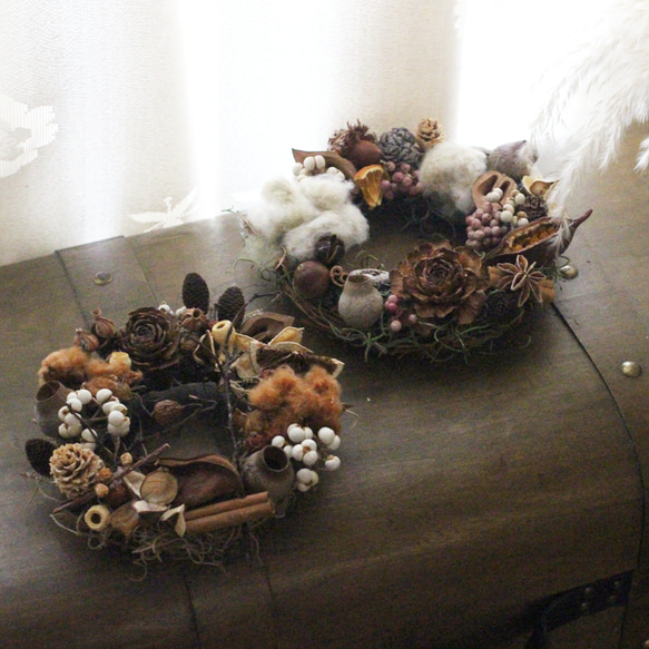 木の実のほっこりリース ドライフラワー petit chocolat 通販 19922994