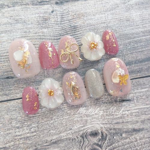 ネイルチップ 成人式 ニュアンス ちゅるん 振袖 オーダーネイル ネイルチップ 成人式 赤 ニュアンス ちゅるん オーダーネイル ちゅるん