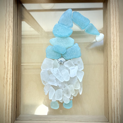 クリスマスフォトフレーム シーグラス/貝殻/クリスマス飾り/西海岸風