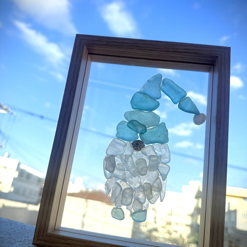 クリスマスフォトフレーム シーグラス/貝殻/クリスマス飾り/西海岸風