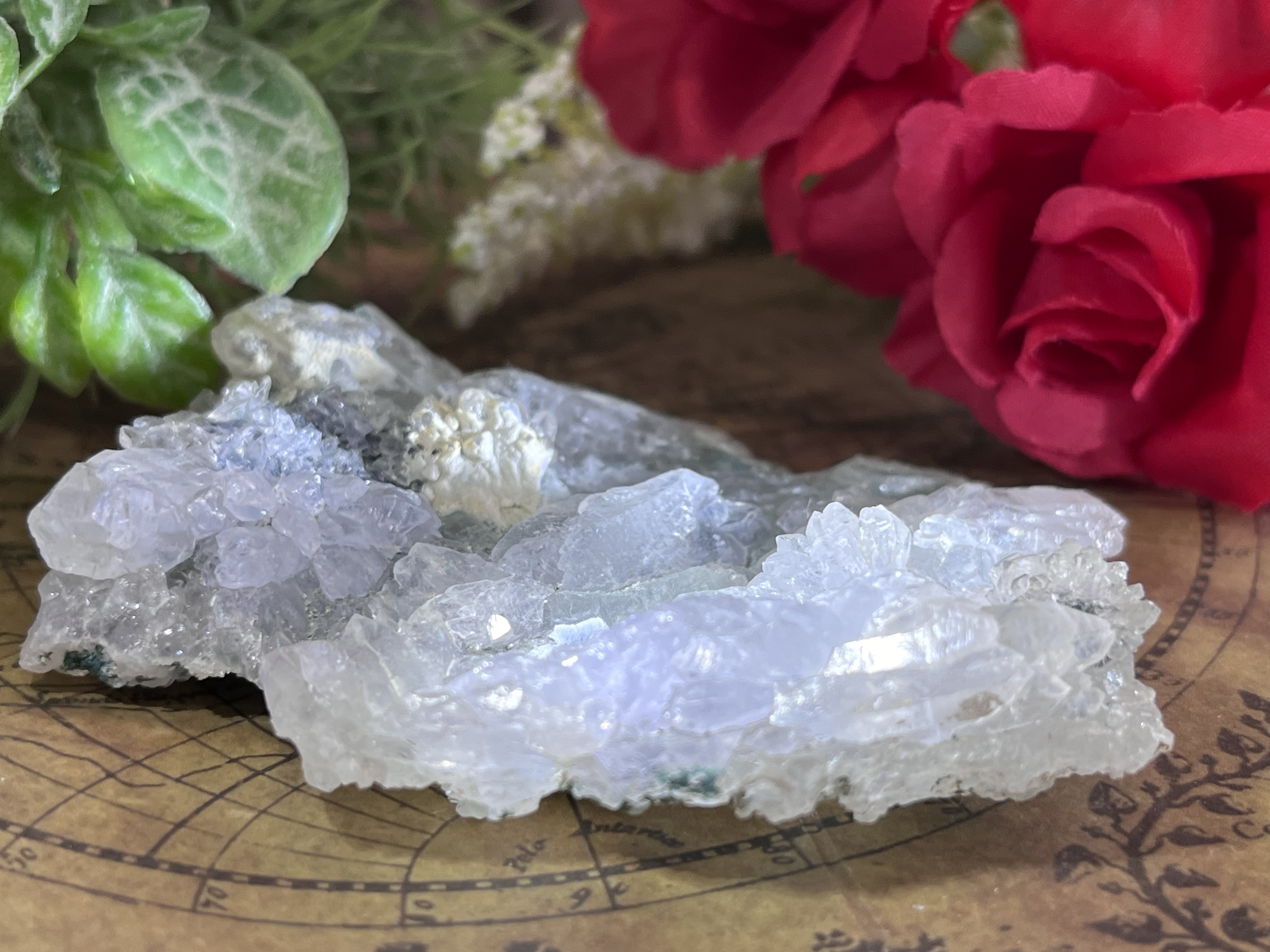 幸運の石✿*:・　パープルカルサイト　ラフストーン　原石　クラスター　方解石