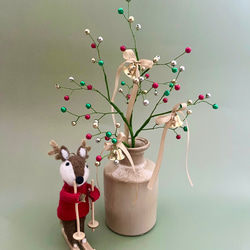 ビーズフラワー　ツリーブーケ　クリスマス 5枚目の画像