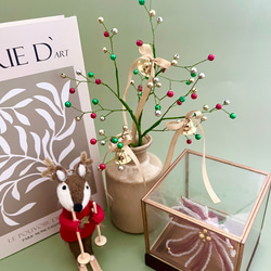 ビーズフラワー　ツリーブーケ　クリスマス 6枚目の画像