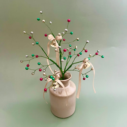 ビーズフラワー　ツリーブーケ　クリスマス 1枚目の画像