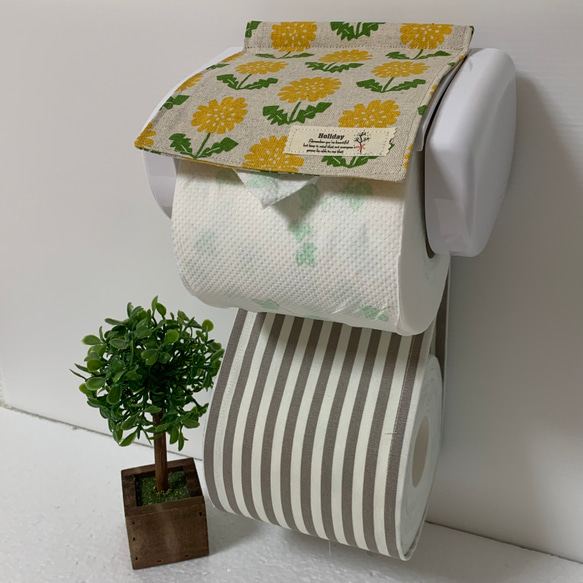 トイレットペーパーホルダーカバー☆ダンデライオン〜たんぽぽ☆2カラー 2枚目の画像