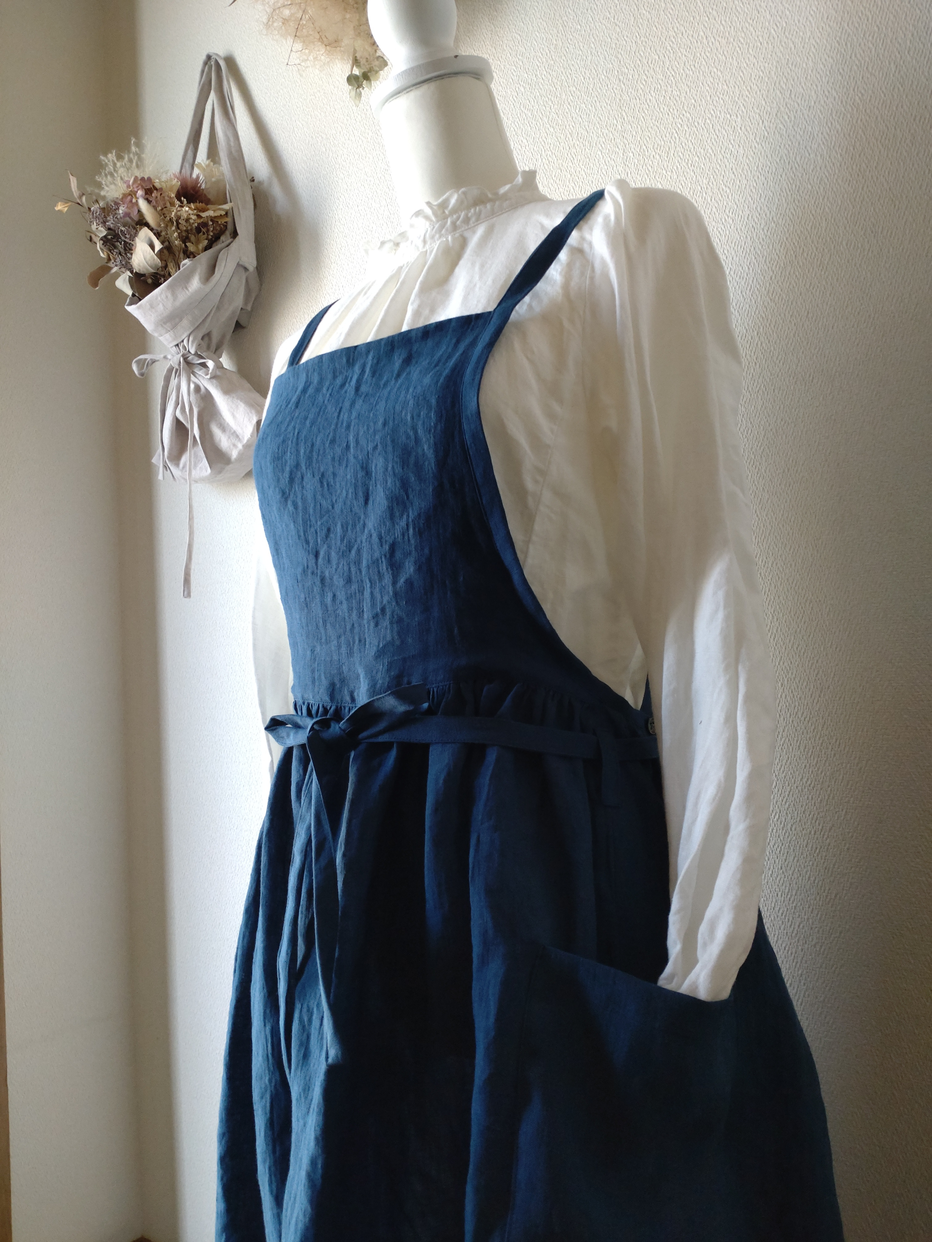 リネン100%☆3wayエプロン