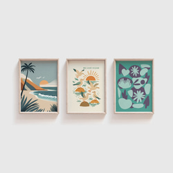 カモメ WE LOVE OCEAN SEAGULL アートポスター  海 シーガル  レトロ  イラスト ポスター 5枚目の画像