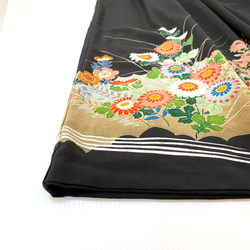 大人可愛いセレブ着物スカートフリーサイズ1点物黒留袖着物リメイクウエストゴムロングスカートフリーサイズ送料込み5722 10枚目の画像