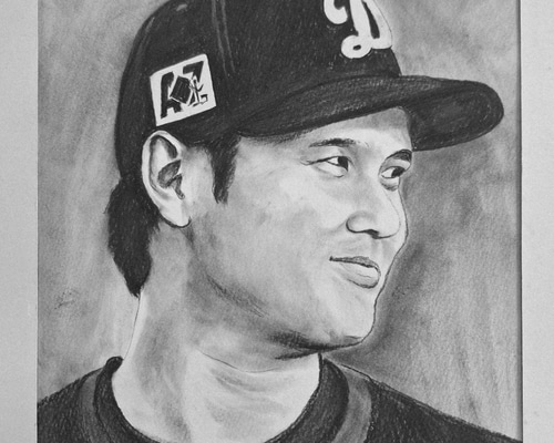 鉛筆画 ドジャース 大谷翔平 絵画 makochin 通販 19923803｜Creema