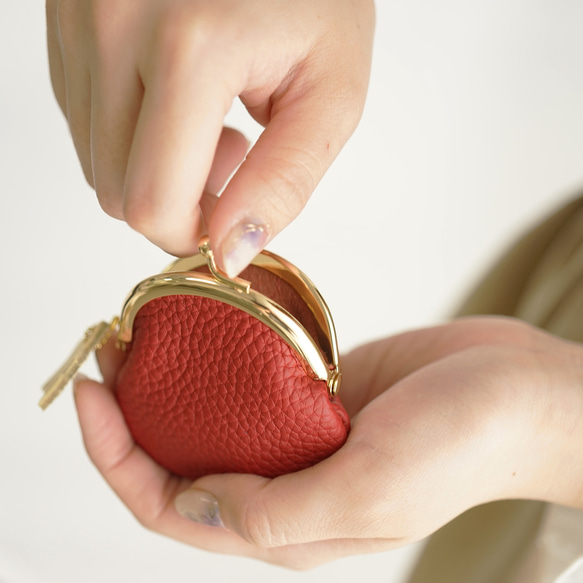 本革 mini がま口 財布 [Gemini-ジェミニ]/ hoshinooto / がま口ポーチ 小銭入れ 星 4枚目の画像