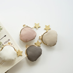 本革 mini がま口 財布 [Gemini-ジェミニ]/ hoshinooto / がま口ポーチ 小銭入れ 星 1枚目の画像