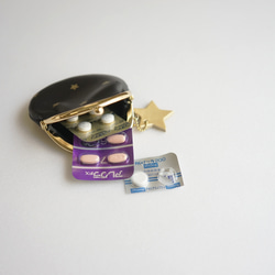 本革 mini がま口 財布 [Gemini-ジェミニ]/ hoshinooto / がま口ポーチ 小銭入れ 星 6枚目の画像