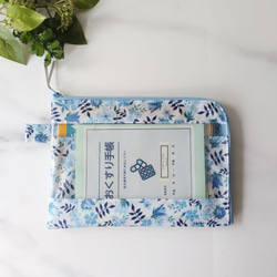 仕切り付きB6　L字ファスナー　クリアポーチ　スモールスザンナ　リバティ　ラミネート　♡大小さまざまなひまわり 10枚目の画像