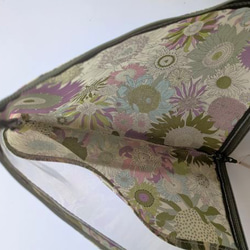 仕切り付きB6　L字ファスナー　クリアポーチ　スモールスザンナ　リバティ　ラミネート　♡大小さまざまなひまわり 6枚目の画像