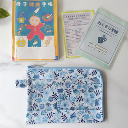 仕切り付きB6　L字ファスナー　クリアポーチ　スモールスザンナ　リバティ　ラミネート　♡大小さまざまなひまわり 7枚目の画像