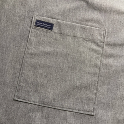 グレーのコットンダンガリー　後ろで結んで！エプロンドレス　ML　着丈118 10枚目の画像