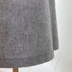 グレーのコットンダンガリー　後ろで結んで！エプロンドレス　ML　着丈118 9枚目の画像