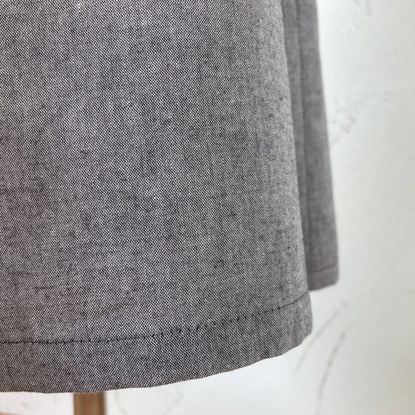 グレーのコットンダンガリー　後ろで結んで！エプロンドレス　ML　着丈118 9枚目の画像