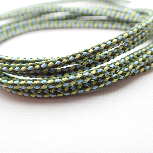 京のいろどり》 若竹の風｜正絹組紐 丸組 江戸打 約2mm｜30cm単位