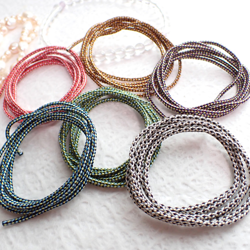 京のいろどり》 紅椿｜正絹組紐 丸組 江戸打 約2mm｜30cm単位 切り売り