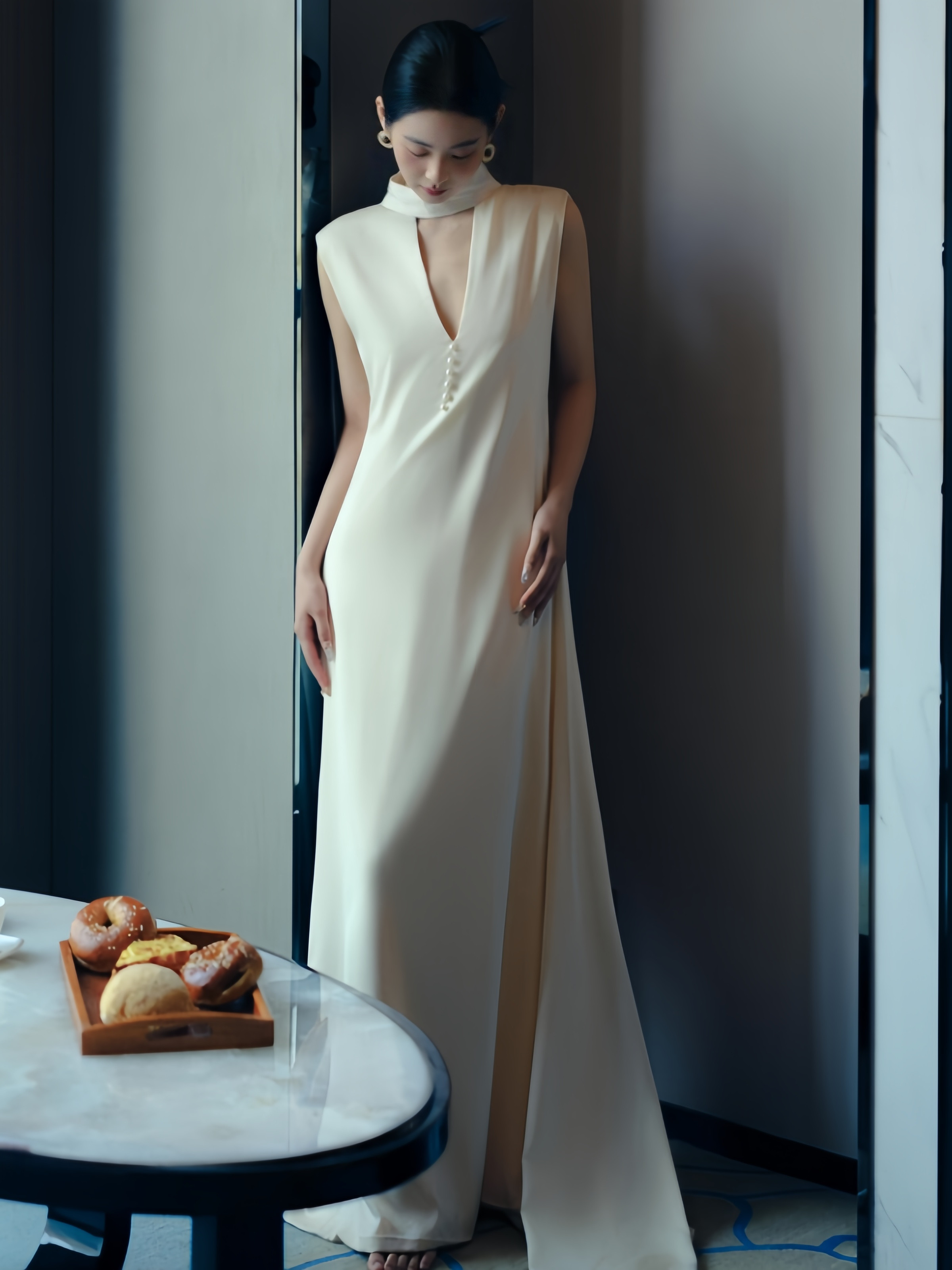 ウェディングドレス サテン 白 結婚式 花嫁 前撮り パーティー 披露宴 k716