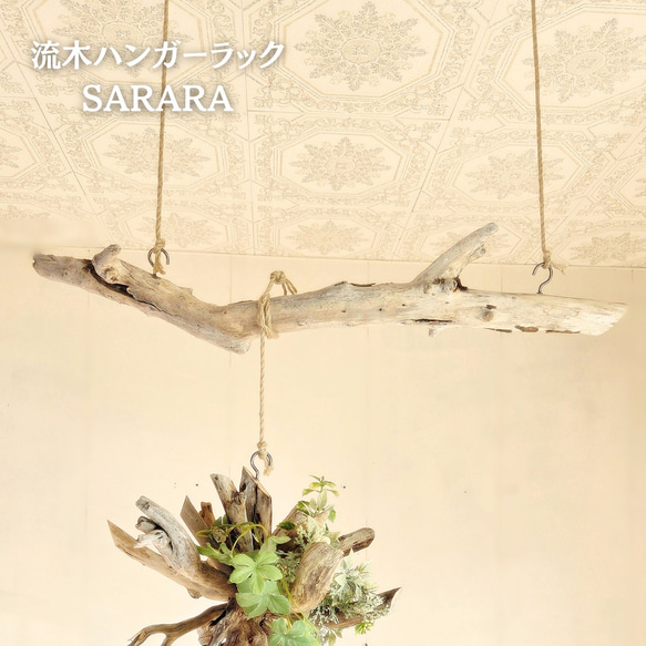 流木ハンガーラック　SARARA 　 ｜ハンギンググリーン　エアプランツ　カフェ/サロンインテリア 1枚目の画像