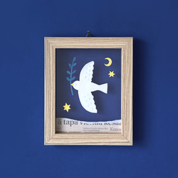 白いとり・フローティングフレーム（ナチュラルフレーム） 2枚目の画像